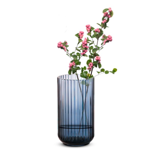Blå vase - Lyngby - Farverig glasvase - i