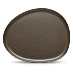 Metallic brown oval frokosttallerken